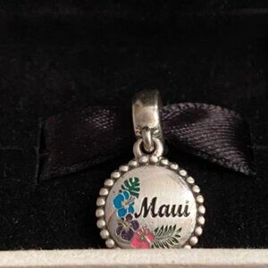Pandora Hawaii Exclusive Maui Flower Dangle Charm Sterling Silver